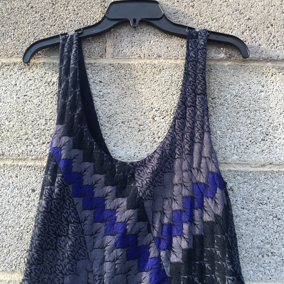 Free People My One & Only Swing Mini Festival Tank Dress Blue Boho Rock Large - Picture 10 of 14